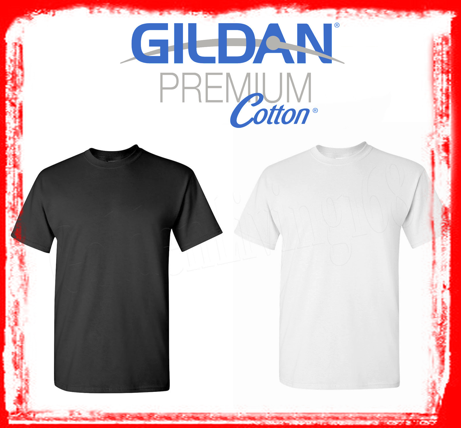 Crna i bijela majica GILDAN Premium Cotton.
